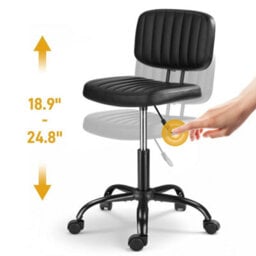 360 Swivel Adjustable Round Stool Salon Office Workshop Chair - thumbnail 3