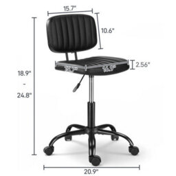 360 Swivel Adjustable Round Stool Salon Office Workshop Chair - thumbnail 2