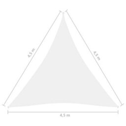 Berkfield Sunshade Sail Oxford Fabric Triangular 4.5X4.5X4.5 M White - thumbnail 6