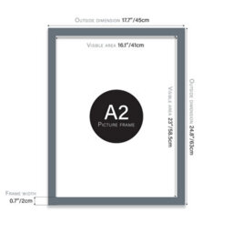 A2 Grey Picture Frame Fits A2 (42 X 59.4Cm - 16.5 X 23.4In) Poster, Photo, Artwork, Or Print. - thumbnail 2