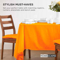 Homescapes Orange Seat Pads 100% Cotton Chair Cushions 40X40 Cm, Set Of 4 Plain Chair Pads For Dining, Kitchen Or Garden Outdoor - thumbnail 7