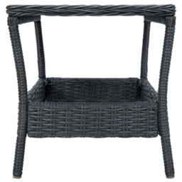 Berkfield Garden Table Dark Grey 45X45X46.5 Cm Poly Rattan - thumbnail 3