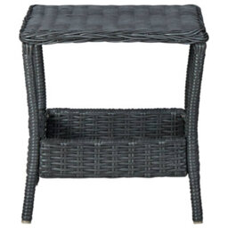 Berkfield Garden Table Dark Grey 45X45X46.5 Cm Poly Rattan - thumbnail 2