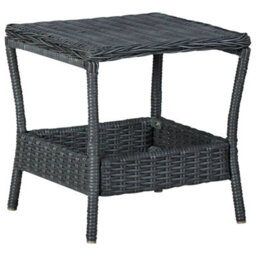 Berkfield Garden Table Dark Grey 45X45X46.5 Cm Poly Rattan - thumbnail 1