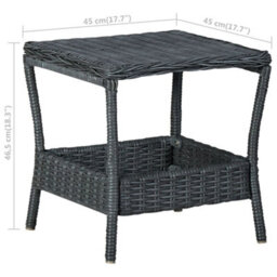 Berkfield Garden Table Dark Grey 45X45X46.5 Cm Poly Rattan - thumbnail 5