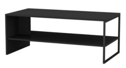 Urbn-Living Urbnliving 100Cm Width Wooden Coffee Table Steel Frame Open Storage Shelf Living Room Furniture, Black - thumbnail 2