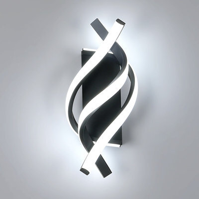 Pheashine Modern Black Led Wall Light,22W Cool White 6000K Aluminum And Acrylic For Bedroom Or Balcony - image 1