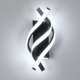 Pheashine Modern Black Led Wall Light,22W Cool White 6000K Aluminum And Acrylic For Bedroom Or Balcony - thumbnail 1