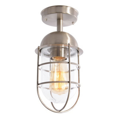 Litecraft Cari Stainless Steel Lantern Outdoor Porch Light - image 1