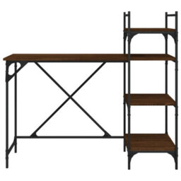 Berkfield Computer Desk With Shelves Brown Oak 120X47X109 Cm - thumbnail 4