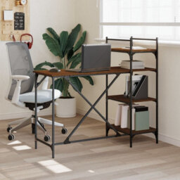 Berkfield Computer Desk With Shelves Brown Oak 120X47X109 Cm