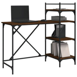 Berkfield Computer Desk With Shelves Brown Oak 120X47X109 Cm - thumbnail 3