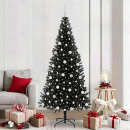 Vidaxl Christmas Tree With 300 Leds With Stand Black 210 Cm Pvc