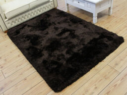 Plush Dark Chocolate Luxury Shaggy Polyester Handmade Luxurious Sparkle Modern Rug For Living Room And Bedroom-70Cm X 140Cm - thumbnail 4