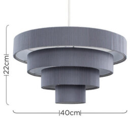 Valuelights Nevada Modern 4 Tier Dark Grey Fabric Ceiling Light Shade (D)40.5Cm - thumbnail 6