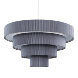 Valuelights Nevada Modern 4 Tier Dark Grey Fabric Ceiling Light Shade (D)40.5Cm - thumbnail 1
