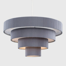 Valuelights Nevada Modern 4 Tier Dark Grey Fabric Ceiling Light Shade (D)40.5Cm - thumbnail 2