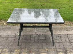 Fimous Rattan Outdoor Garden Furniture Sofa Set Patio Table & Chairs Set With 3 Seater Sofa Rectangular Dining Table - thumbnail 3