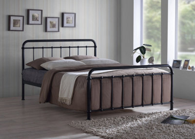 Save On Goods UK 5Ft King Size Black Tubular Steel Metal Retro Victorian Bed Frame Bedstead - image 1