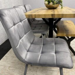Kosy Koala Dining Set With Bench And 4 Grey Velvet Chairs Stylish Dining Room Furniture Set - thumbnail 6