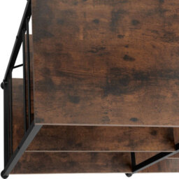 Tectake Shelving Unit Crawley - Industrial Style, 6 Shelves, Pull-Out Basket, 90 X 40 X 131.5 Cm - Industrial Wood Dark, Rustic - thumbnail 7