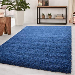 Abaseen 60X110 Cm Navy Blue Shaggy Rug - Soft Touch Thick Pile Modern Rugs - Washable Area Rugs For Home And Office - thumbnail 1