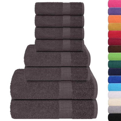 Berkfield Durable 8 Piece Towel Set Anthracite 360 Gsm 100% Cotton