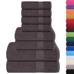 Berkfield Durable 8 Piece Towel Set Anthracite 360 Gsm 100% Cotton
