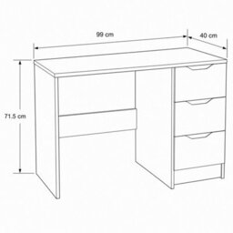 Fwstyle Luno 3 Drawer Dressing Vanity Makeup Table Home Office Desk Green - thumbnail 5