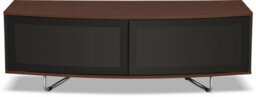 "Centurion Supports Caru Gloss Black And Walnut Beam-Thru Remote Friendly Contemporary ""d"" Shape Design Up To 65"" Tv Cabinet" - thumbnail 5