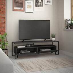 Decortie Cornea Modern Tv Unit Anthracite Grey With Storage Tv Cabinet 150Cm - thumbnail 4