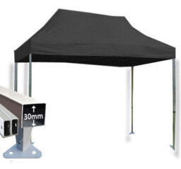 Crocodile Trading 3M X 4.5M Trader-Max 30 Commercial Instant Shelter Pop Up Gazebos Frame & Canopy - Black - thumbnail 1