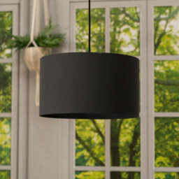 Valuelights Reni Charcoal Fabric Drum Ceiling Lamp Shade (D)35Cm - thumbnail 3