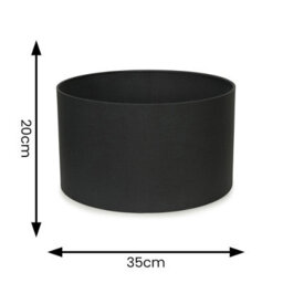 Valuelights Reni Charcoal Fabric Drum Ceiling Lamp Shade (D)35Cm - thumbnail 6