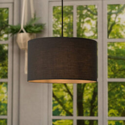 Valuelights Reni Charcoal Fabric Drum Ceiling Lamp Shade (D)35Cm - thumbnail 4