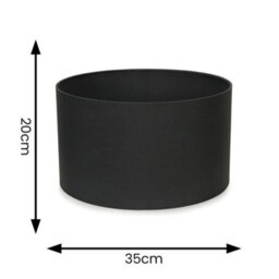Valuelights Reni Charcoal Fabric Drum Ceiling Lamp Shade (D)35Cm - thumbnail 8