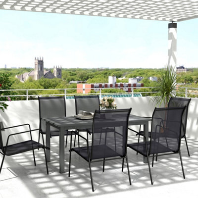 Outsunny Extending Garden Table With Slatted Top, 160/220 X 90 X 73 Cm, Grey - image 1