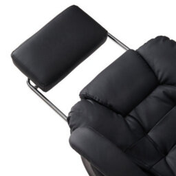 Darphe Black Ergonomic Massage Office Chair With Retractable Footrest And Lumbar Support - thumbnail 4