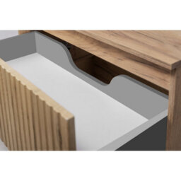 Heze Furniture Flow 2 Drawer Bathroom Vanity Cabinet Vanity Unit With Basin 60Cm - Gold Craft Oak - thumbnail 5