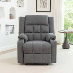 Modern Upholstered Recliner Chair With Adjustable Backrest And Cup Holders - thumbnail 5