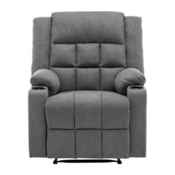 Modern Upholstered Recliner Chair With Adjustable Backrest And Cup Holders - thumbnail 1