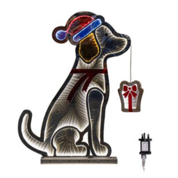 Samuel Alexander 78Cm Infinity Light Up Standing Dog Christmas Decoration With Warm White & Red Leds On Metal Base - thumbnail 9