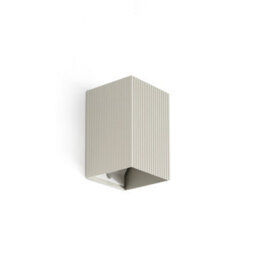 Luminosa Lighting Luminosa Lune Square Fluted Flush Wall Lamp Grey 1X Gu10
