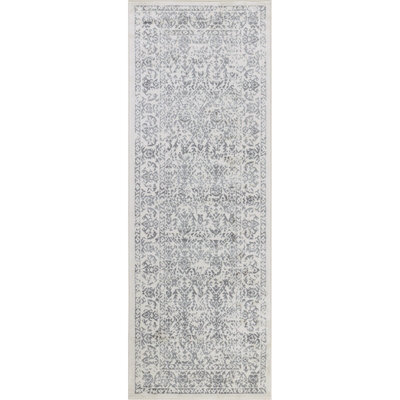 Livabliss Roma-Vintage Off-White Grey Charcoal Traditional Boho Living Dining Bedroom Rug 80 X 220 Cm Easy Care, Non Shedding - image 1