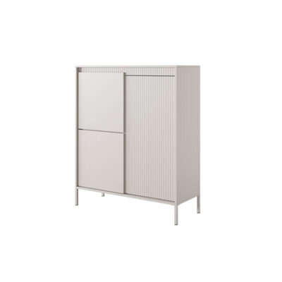 Arte Sleek And Stylish Senne Highboard Cabinet (H)1230mm (W)1040mm (D)400mm - Beige Matt - image 1
