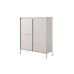 Arte Sleek And Stylish Senne Highboard Cabinet (H)1230mm (W)1040mm (D)400mm - Beige Matt - thumbnail 1