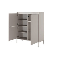 Arte Sleek And Stylish Senne Highboard Cabinet (H)1230mm (W)1040mm (D)400mm - Beige Matt - thumbnail 2