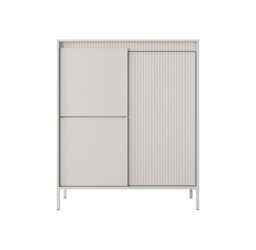 Arte Sleek And Stylish Senne Highboard Cabinet (H)1230mm (W)1040mm (D)400mm - Beige Matt - thumbnail 4