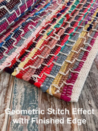 Second Nature Online Kadam Geometric Rainbow Rug Multicolour And Reversible / 60 Cm X 210 Cm - thumbnail 8