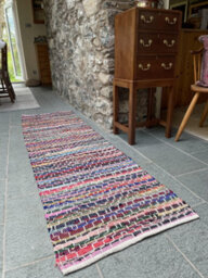 Second Nature Online Kadam Geometric Rainbow Rug Multicolour And Reversible / 60 Cm X 210 Cm - thumbnail 1